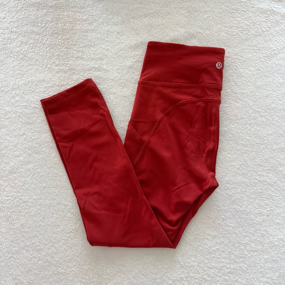 lululemon Invigorate High Rise Crop 23” Leggings , Cayenne, Size 4